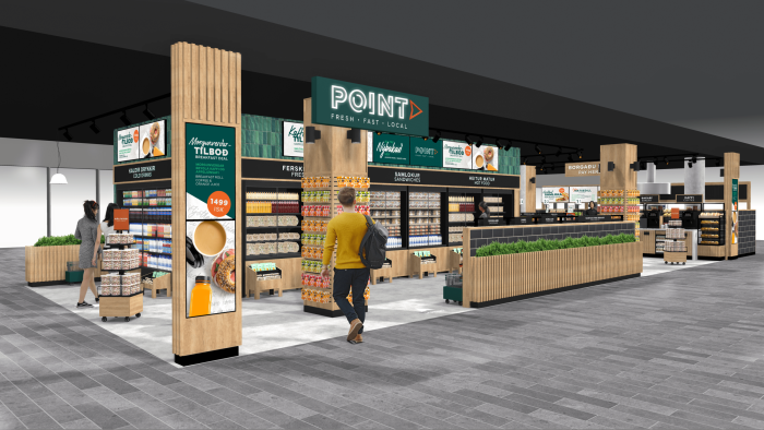 A rendering of one of the Point stores destined for Keflavík Airport 