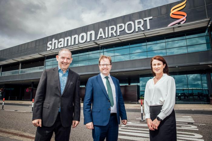 Left to right: Conal Henry of The Shannon Airport Group, James Lawless, and Mary Considine