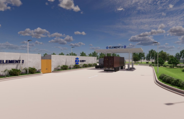 A rendering of the proposed hydrogen refuelling station