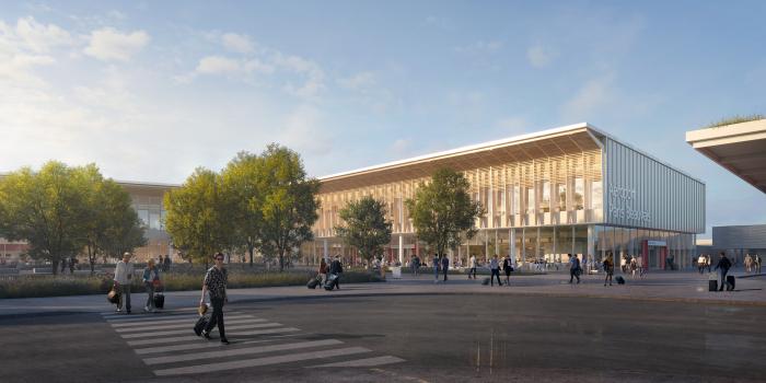 A rendering of how the plaza at Paris-Beauvais will look