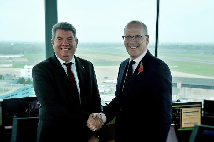 NATS CEO Martin Rolfe with Birmingham Airport CEO Nick Barton