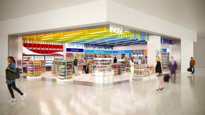 A rendering of a Hudson airport store