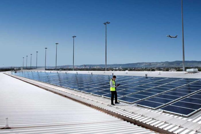 The installation will triple the size of the airport’s solar system