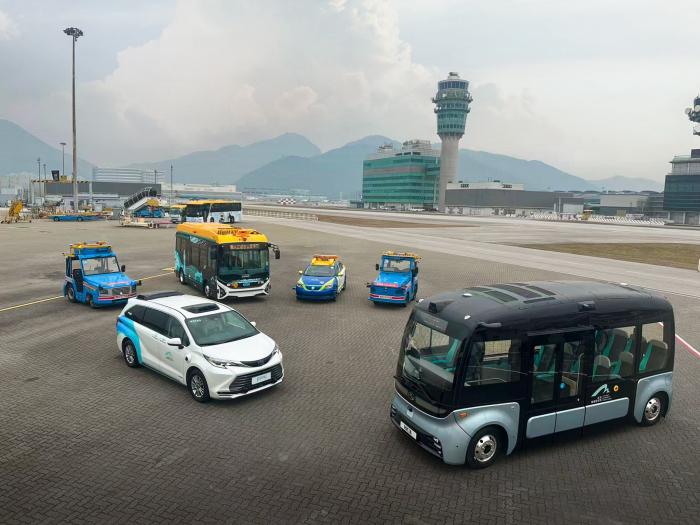 Autonomous vehicles HKIA, including Pony.ai's seven-seat, sixth-generation robotaxi