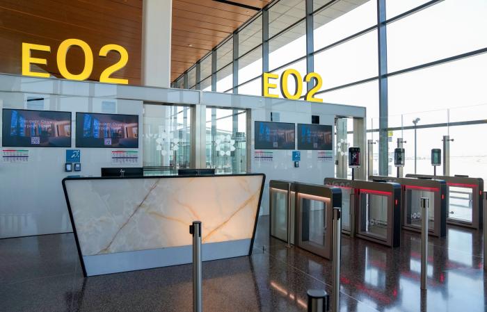 The concourse features eight new contact gates