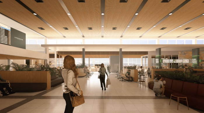 An artist’s rendering of how the renovated terminal will look